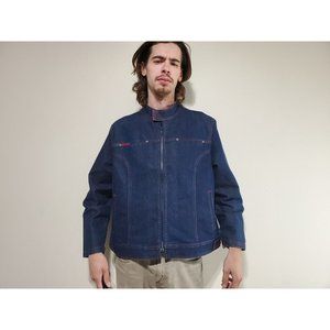 Revolt Jeans Co Y2K Full Zip Denim Jacket With Red Stitching Women's 2X